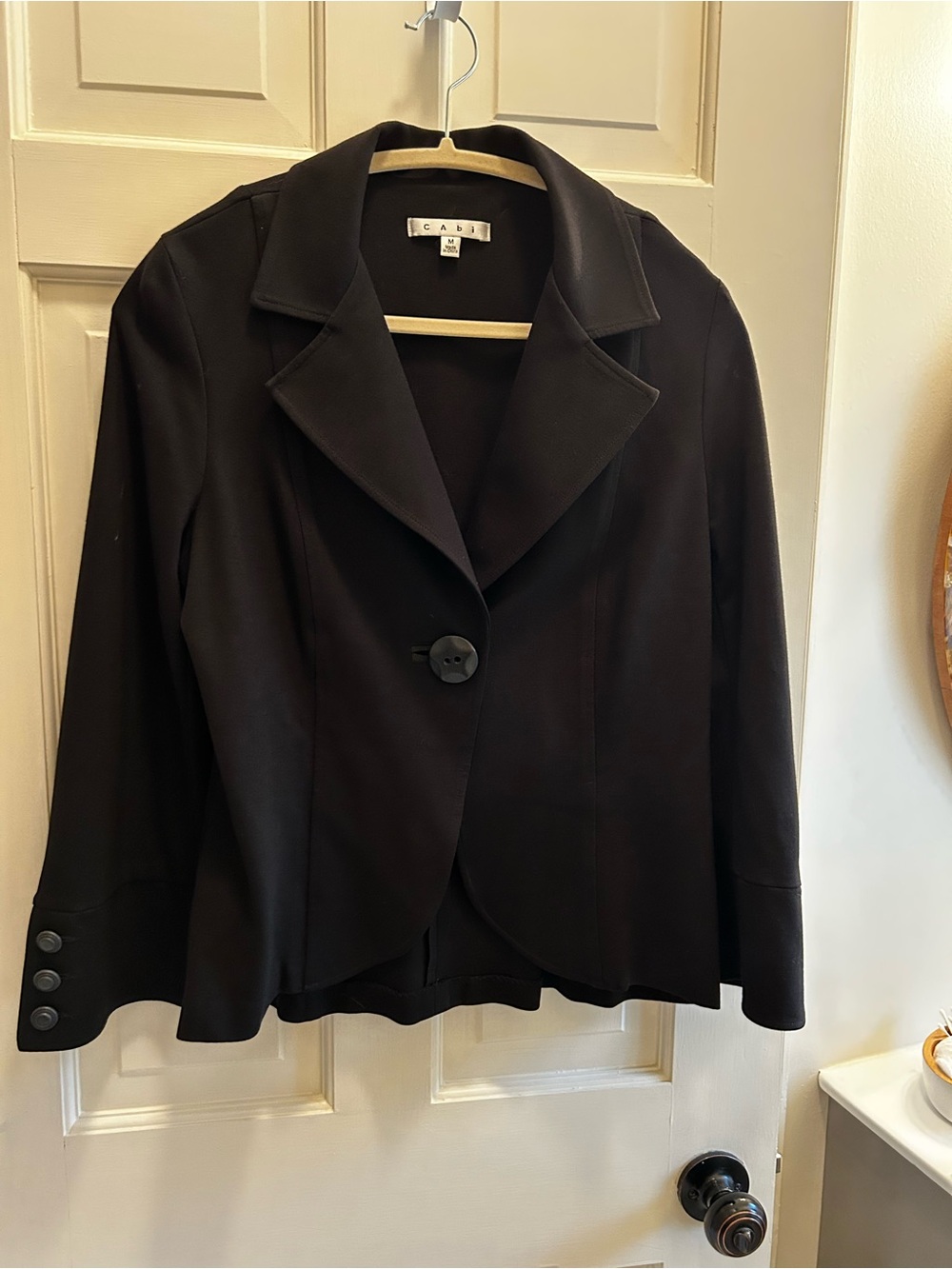 CAbi Black Single-Button Women's Blazer Jacket